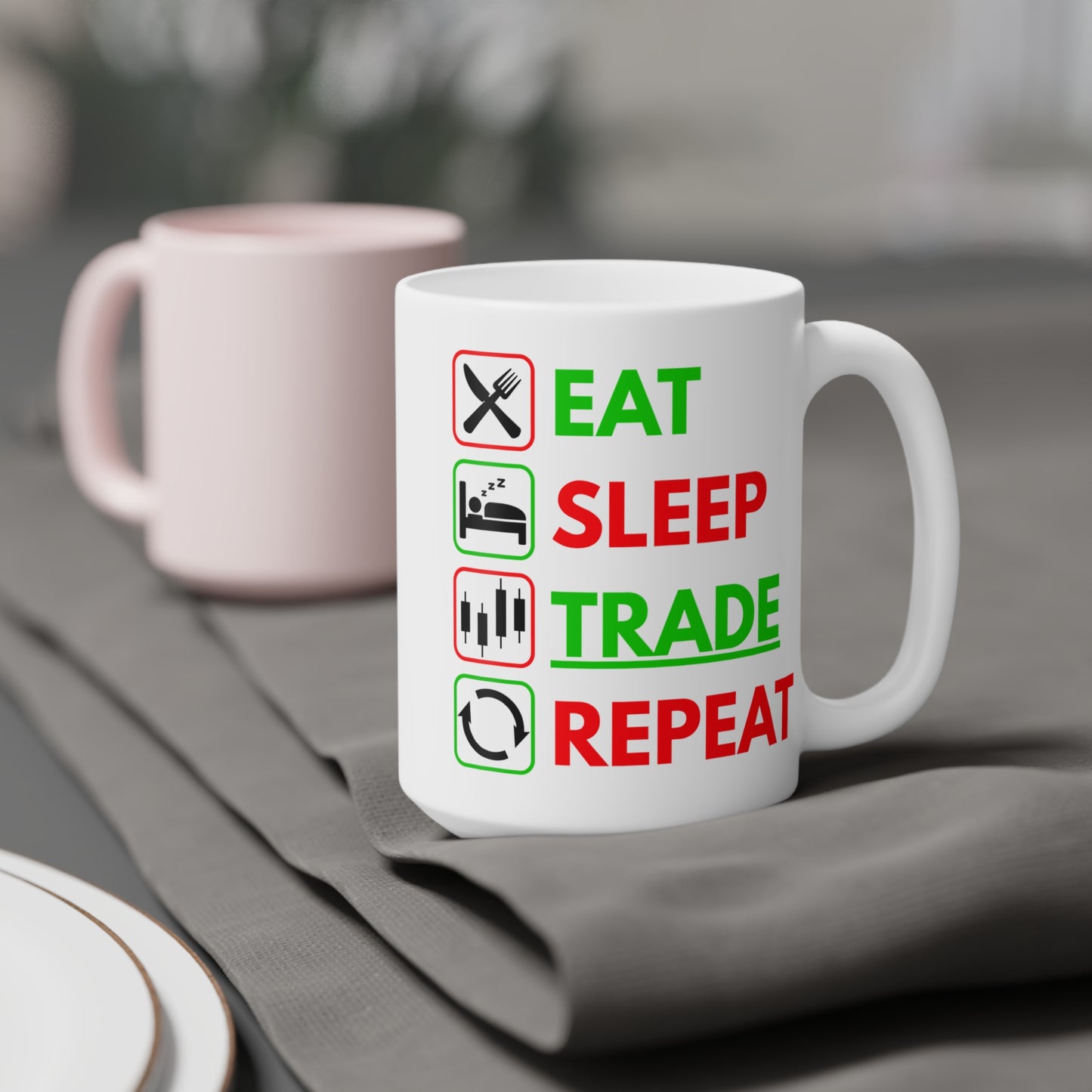 Eat Sleep Trade Repeat (1) - White Trading Mug (CAD)