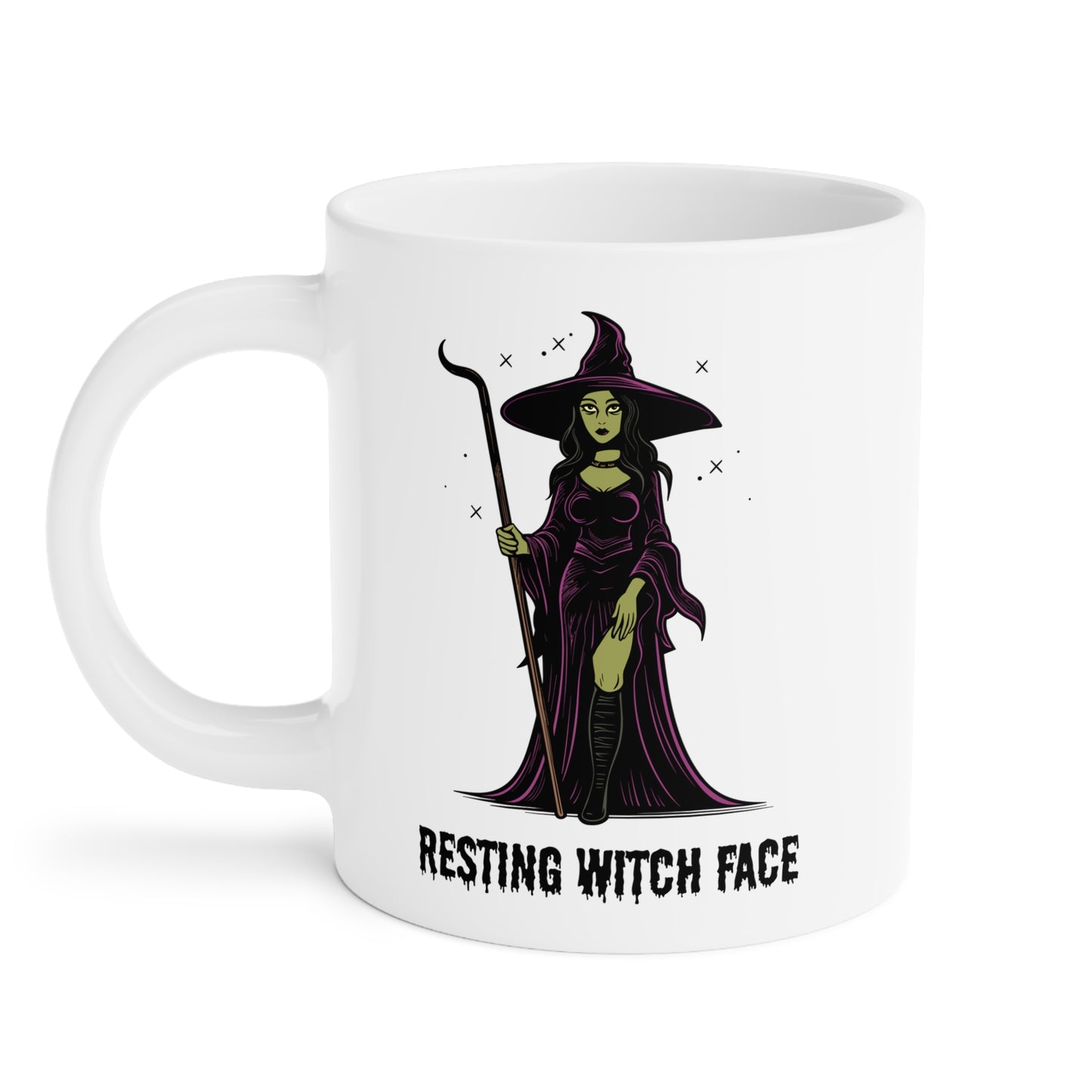 Resting witch face (1) - White Halloween Mug (CAD)