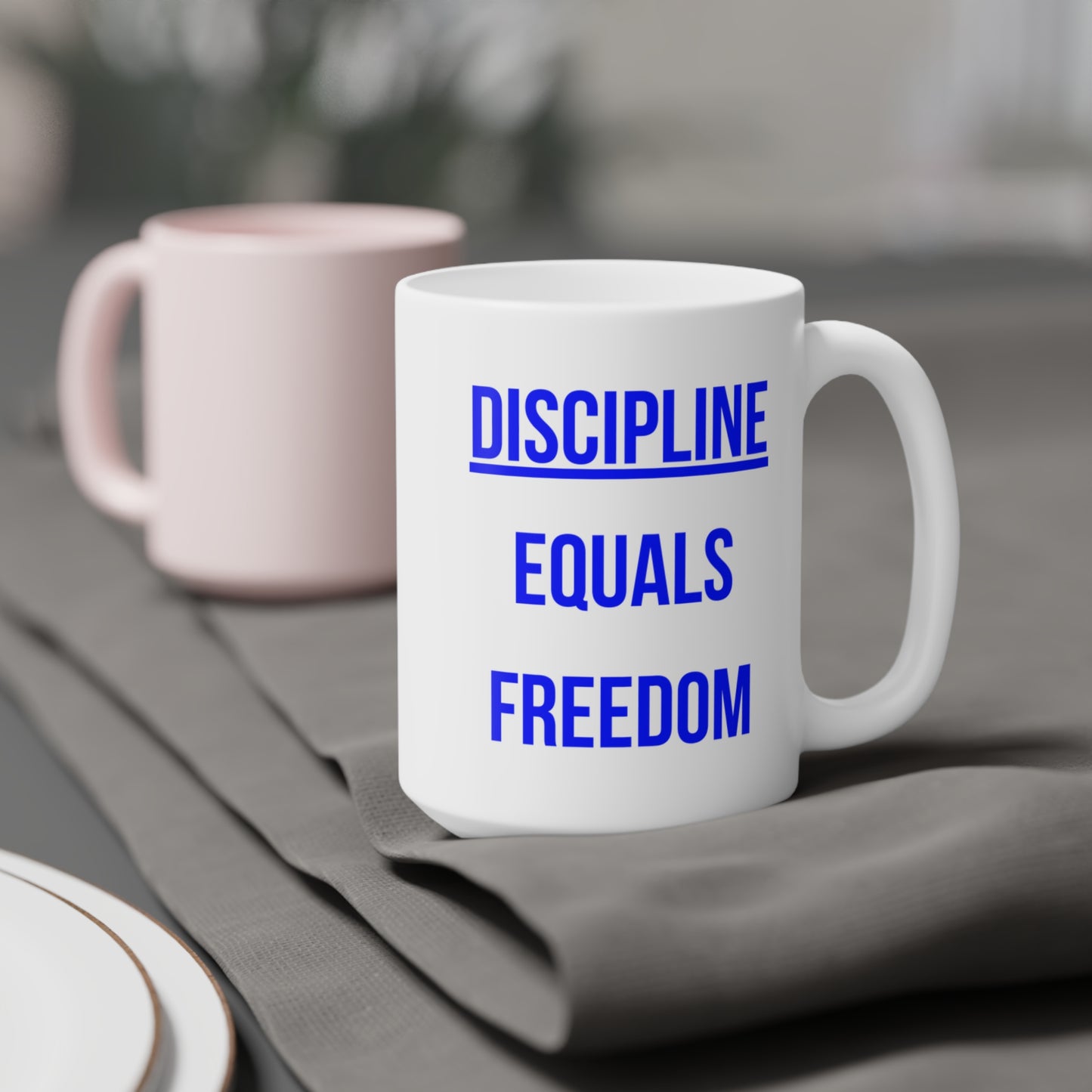 Discipline Equals Freedom (2) - White Motivation Mug (CAD)