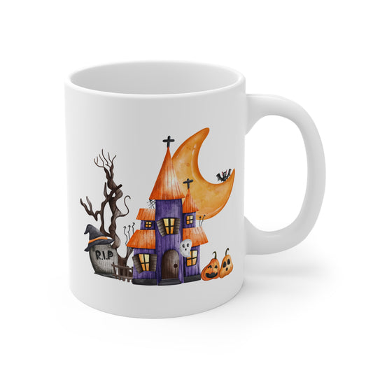 Halloween House (1) - White Halloween Mug (CAD)
