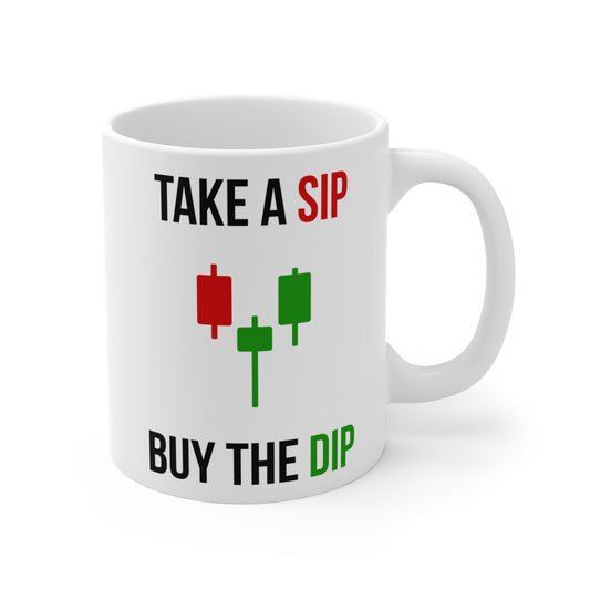 Take a Sip, Buy The Dip (3) - White Trading Mug (CAD)