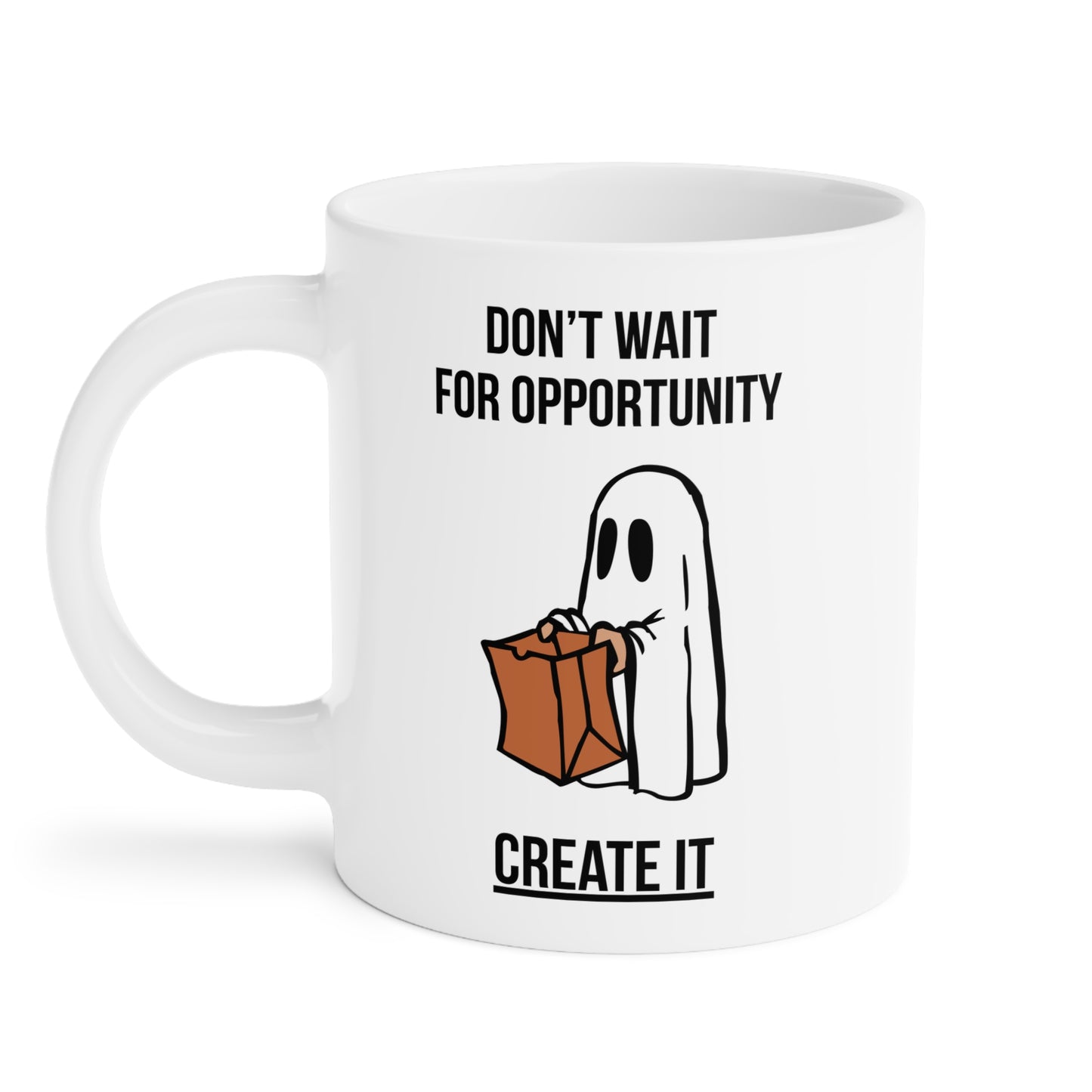 Create your opportunity - White Halloween Mug (CAD)