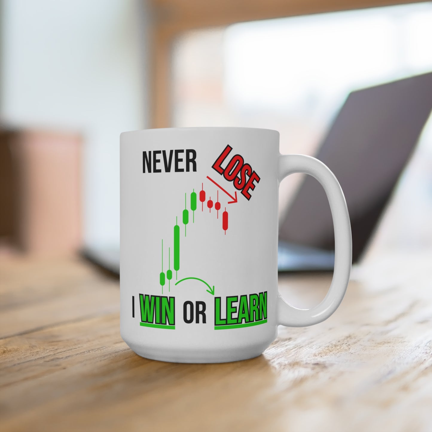 Never Lose, I Win or Learn - White Trading Mug (CAD)