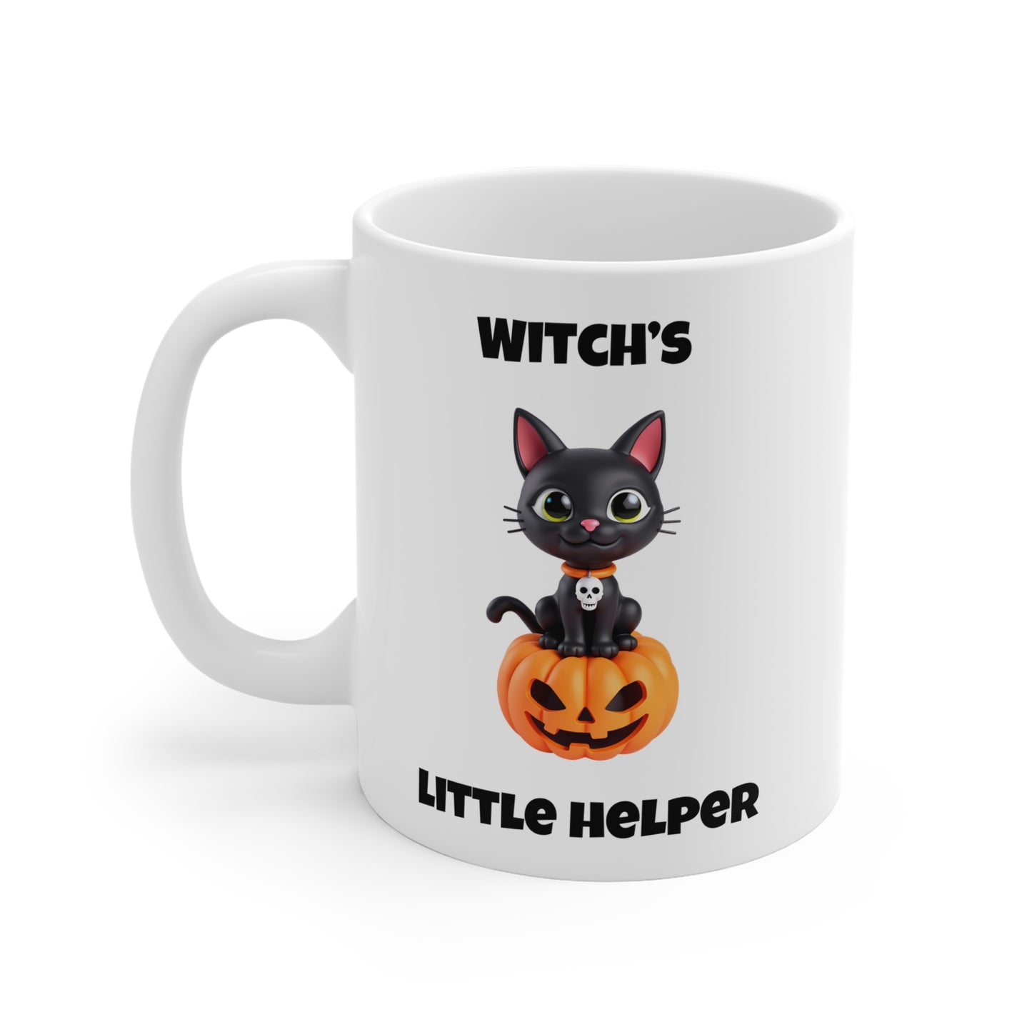 Witch's little helper (1) - White Halloween Mug (CAD)