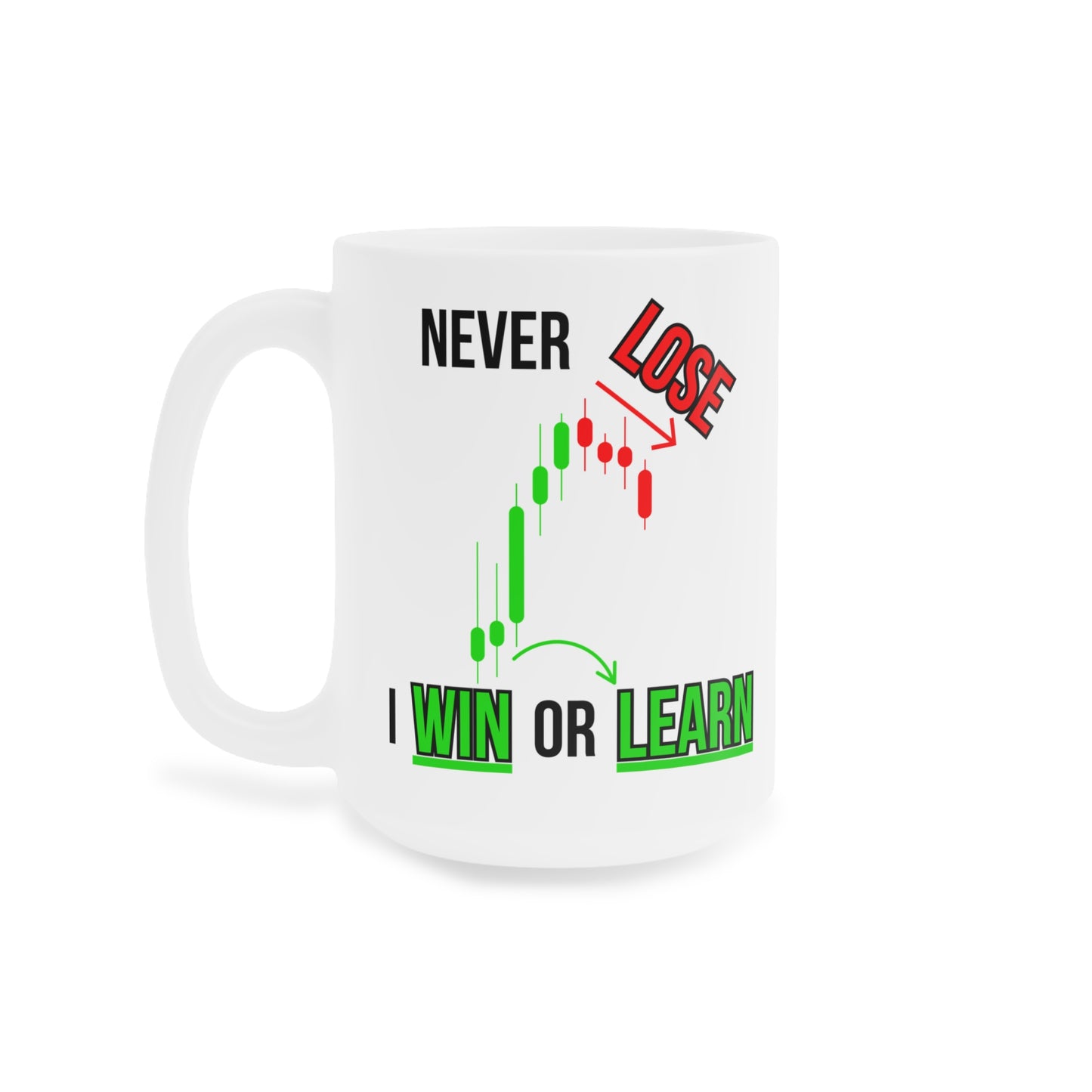 Never Lose, I Win or Learn - White Trading Mug (CAD)