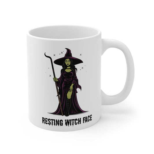 Resting witch face (1) - White Halloween Mug (CAD)