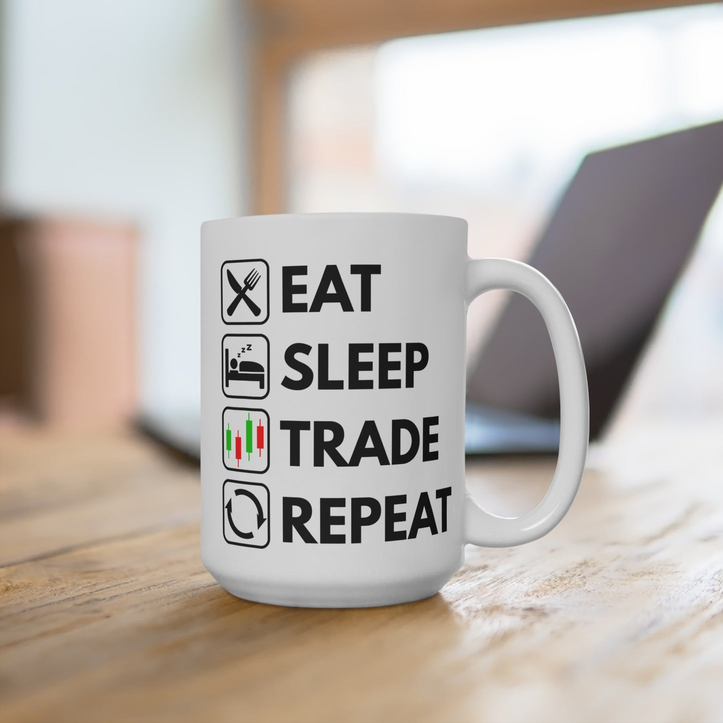 Eat Sleep Trade Repeat - White Trading Mug (CAD)