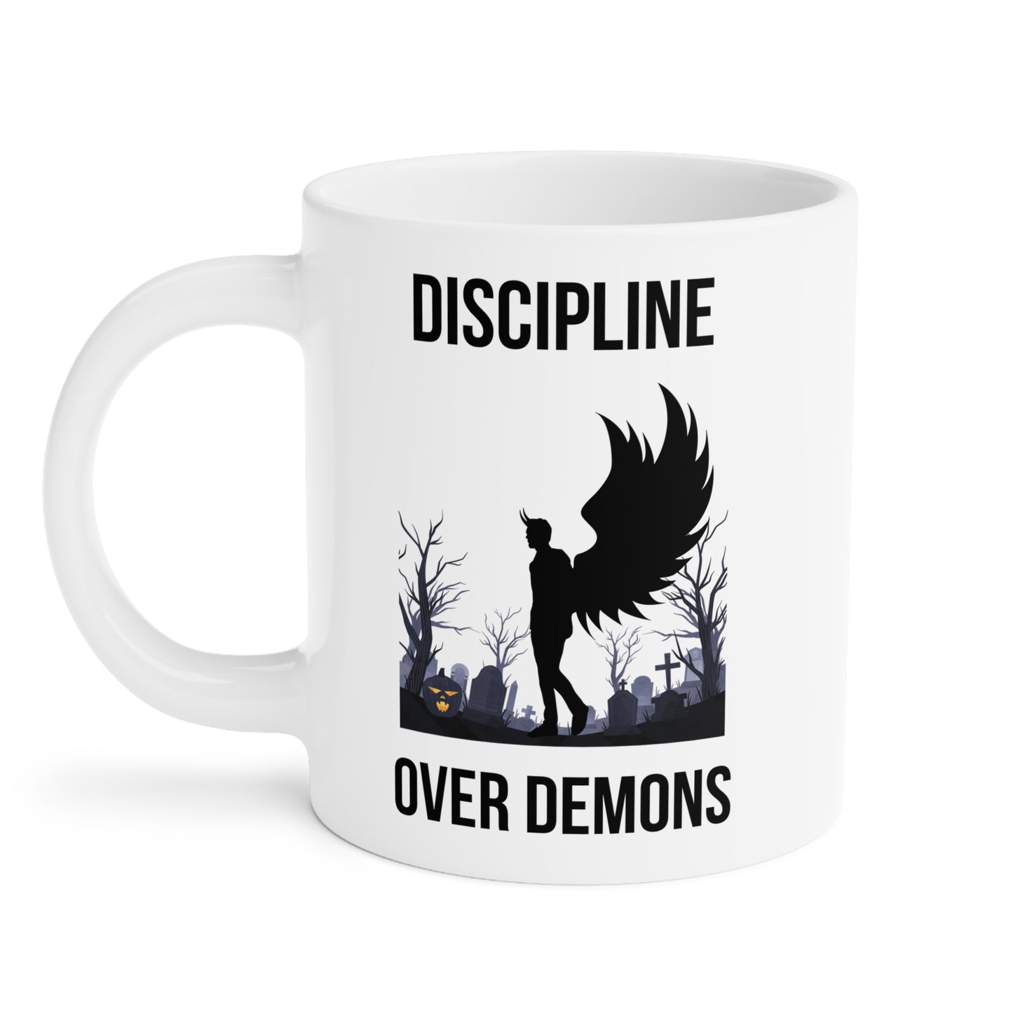 Discipline over demons (1) - White Halloween Mug (CAD)