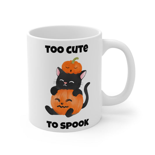Too cute to spook (1) - White Halloween Mug (CAD)