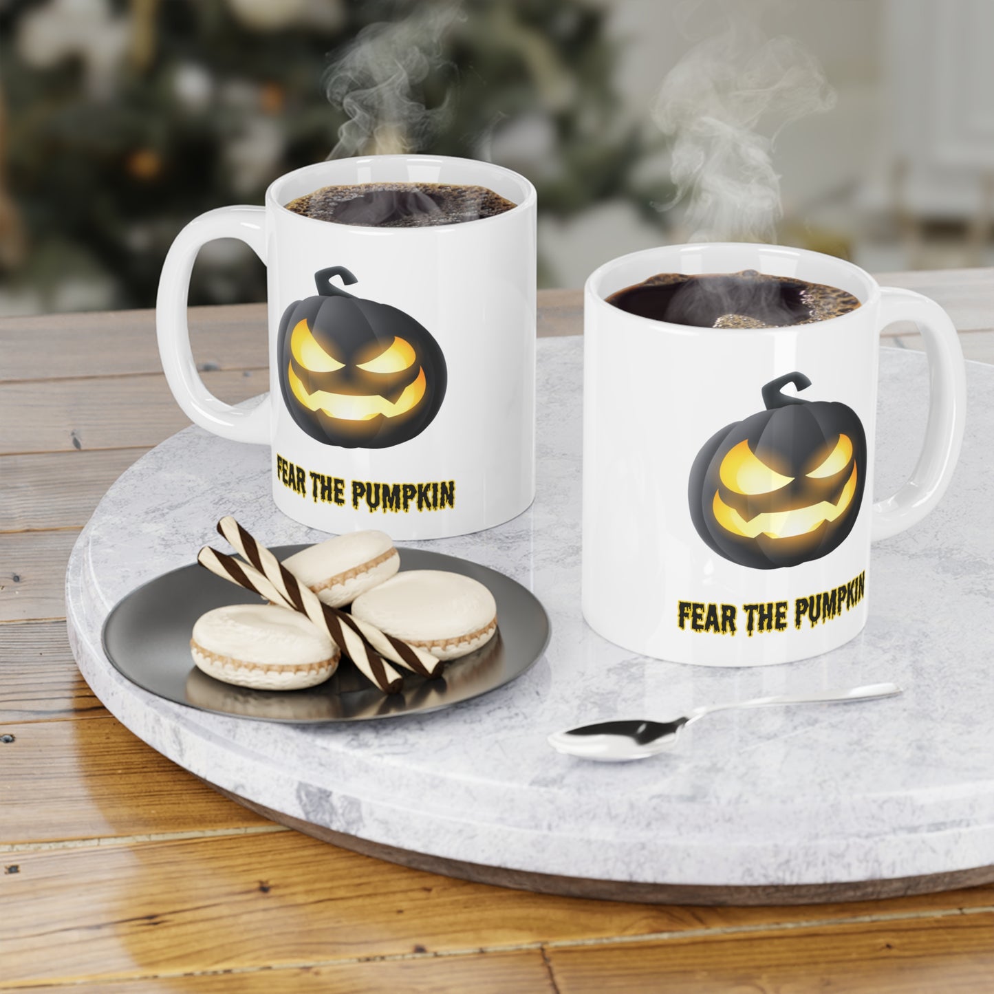 Fear de pumpkin (1) - White Halloween Mug (CAD)