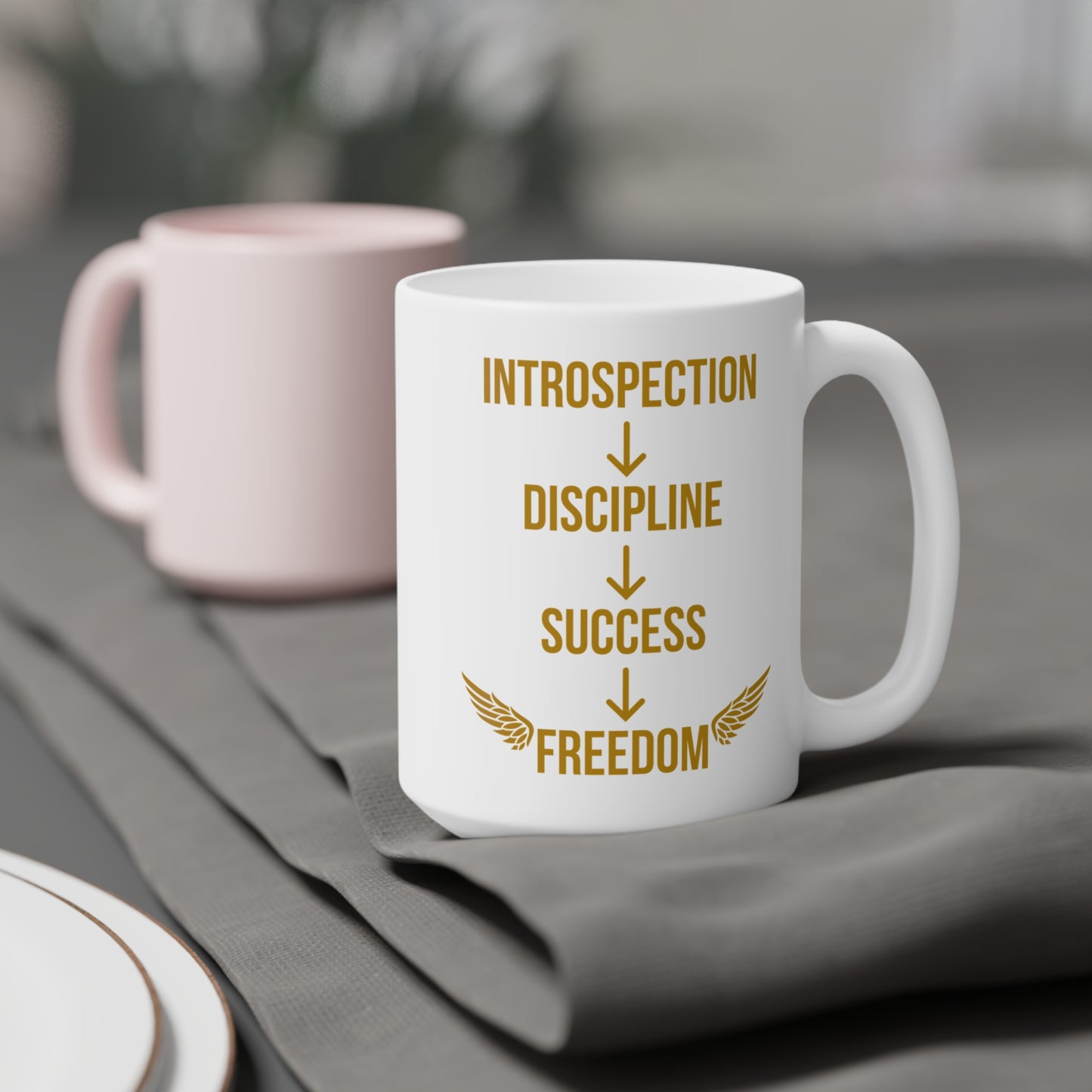 Introspection to Freedom (2) - White Motivation Mug (CAD)
