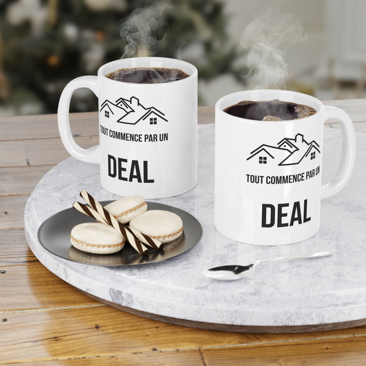 Tout Commence Par Un Deal (4) - White Motivation Mug (CAD)