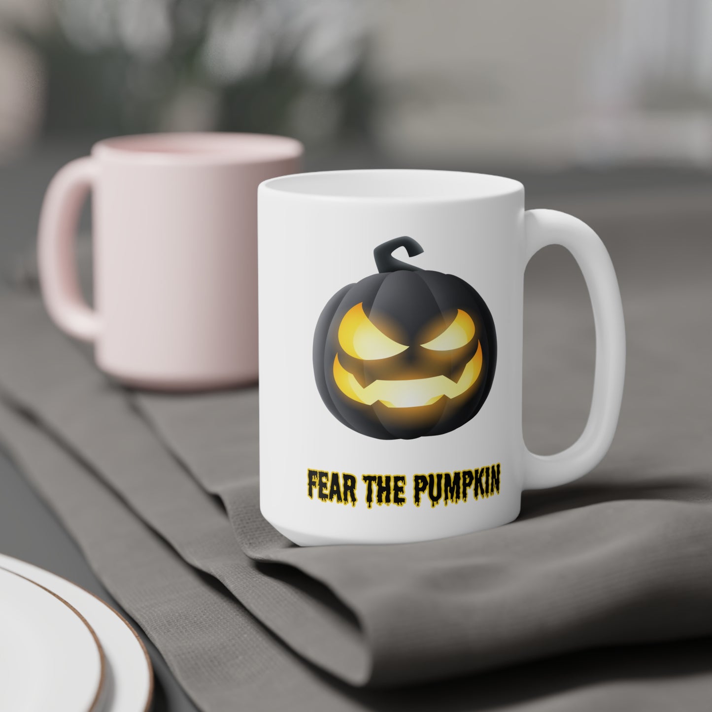 Fear de pumpkin (1) - White Halloween Mug (CAD)
