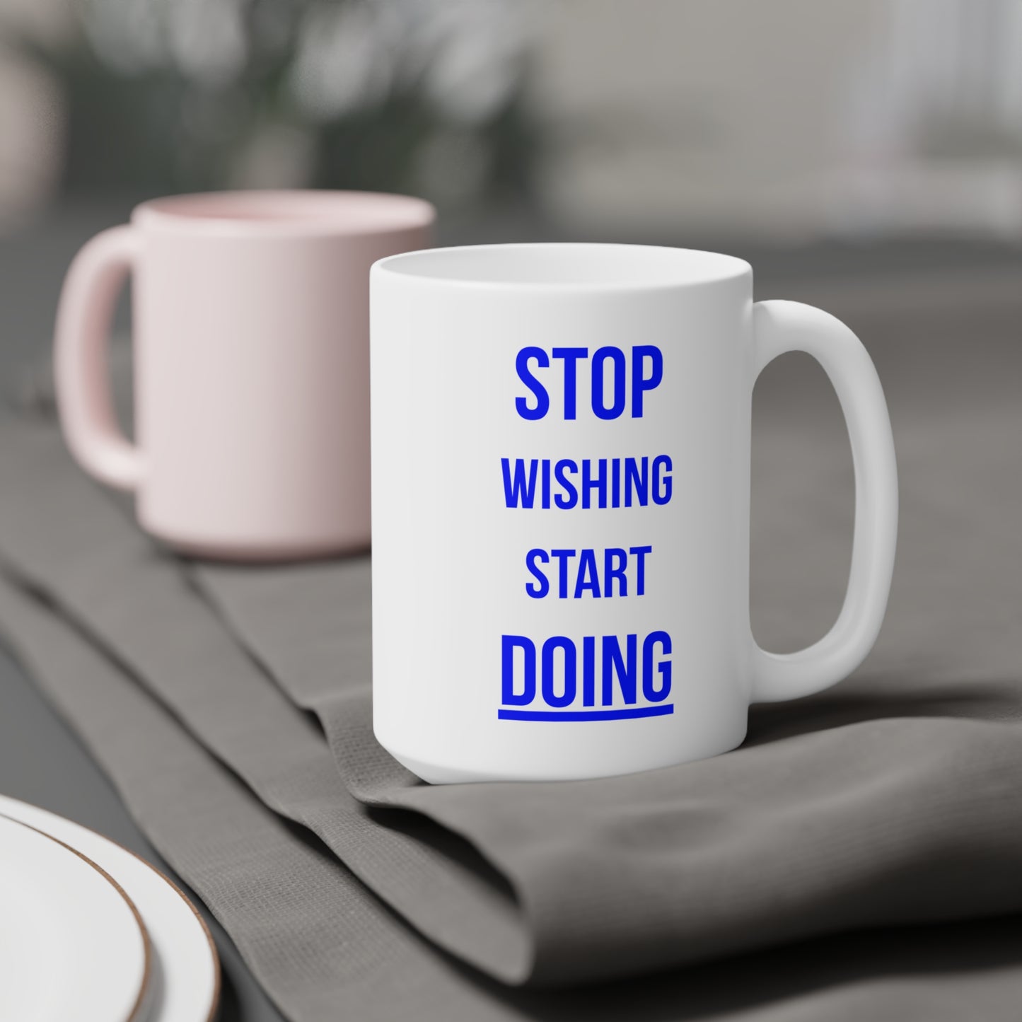 Stop Wishing Start Doing (2) - White Motivation Mug (CAD)
