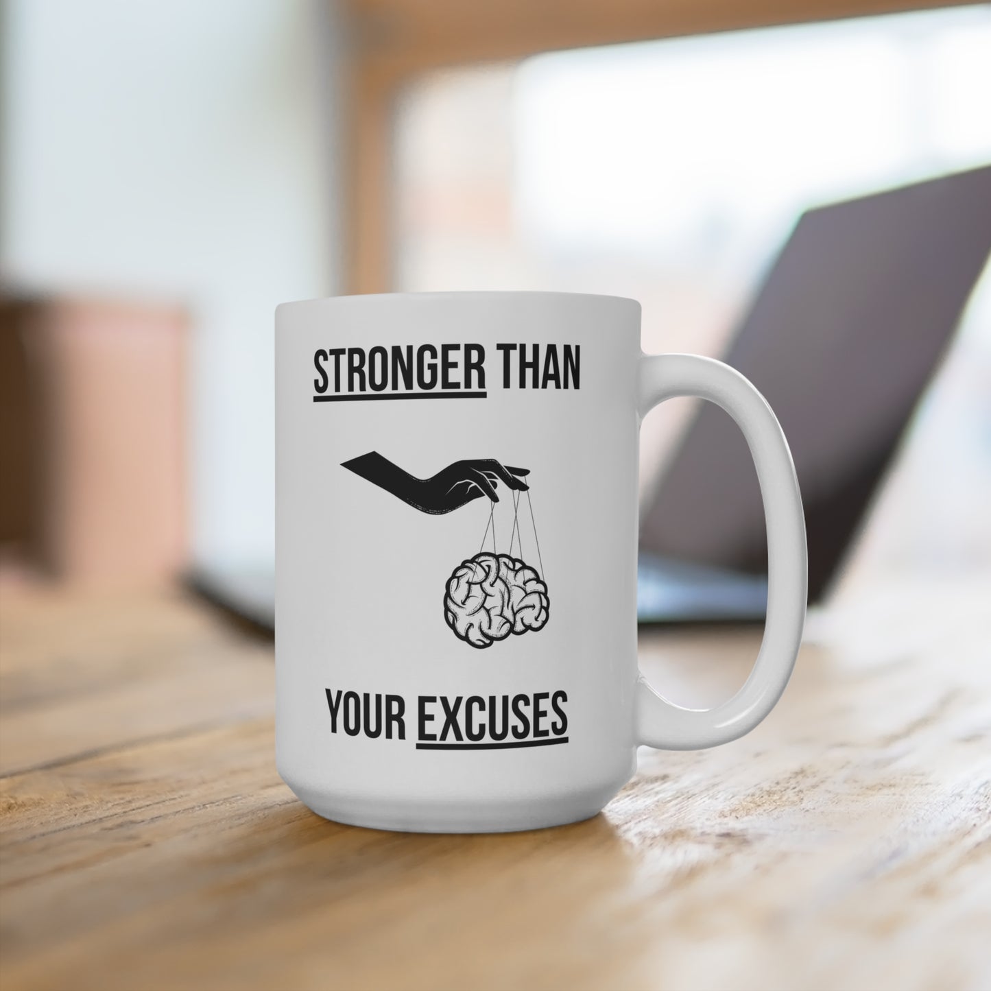 Stronger than your Excuses (5) - White Motivation Mug (CAD)