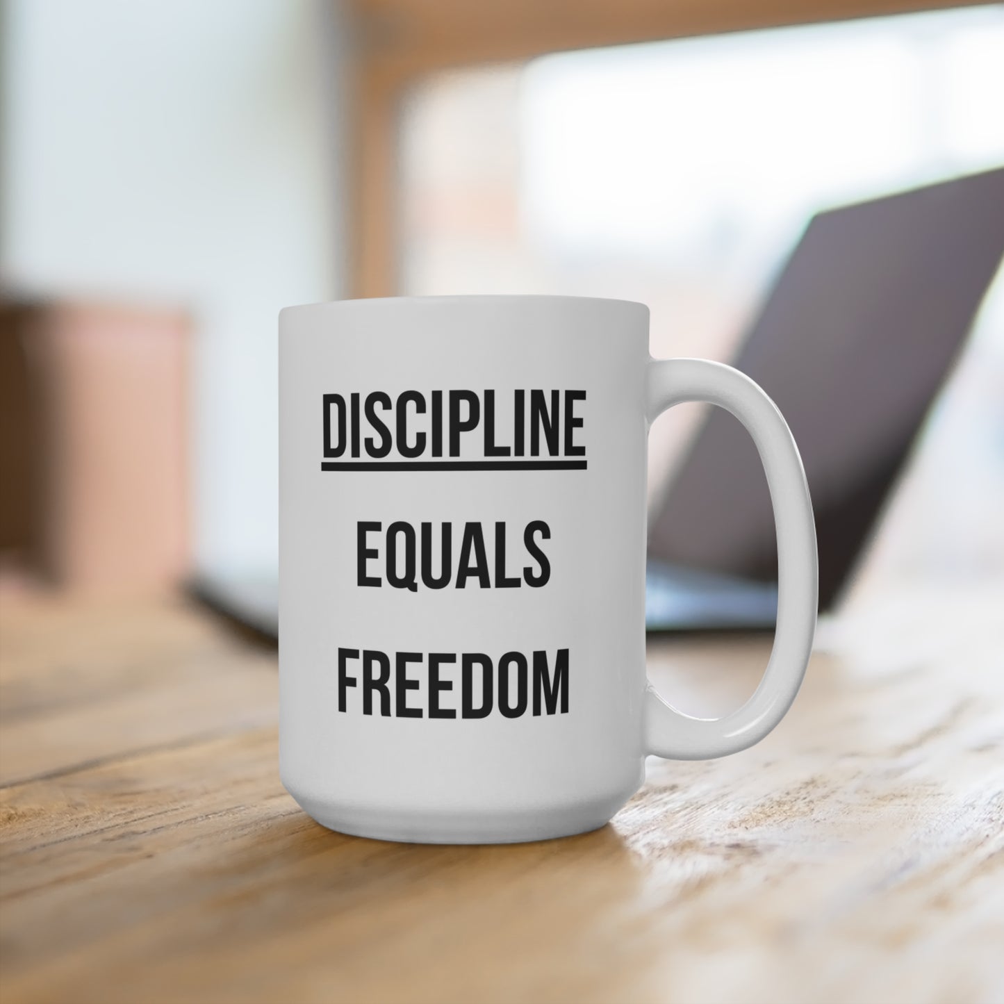 Discipline Equals Freedom (1) - White Motivation Mug (CAD)