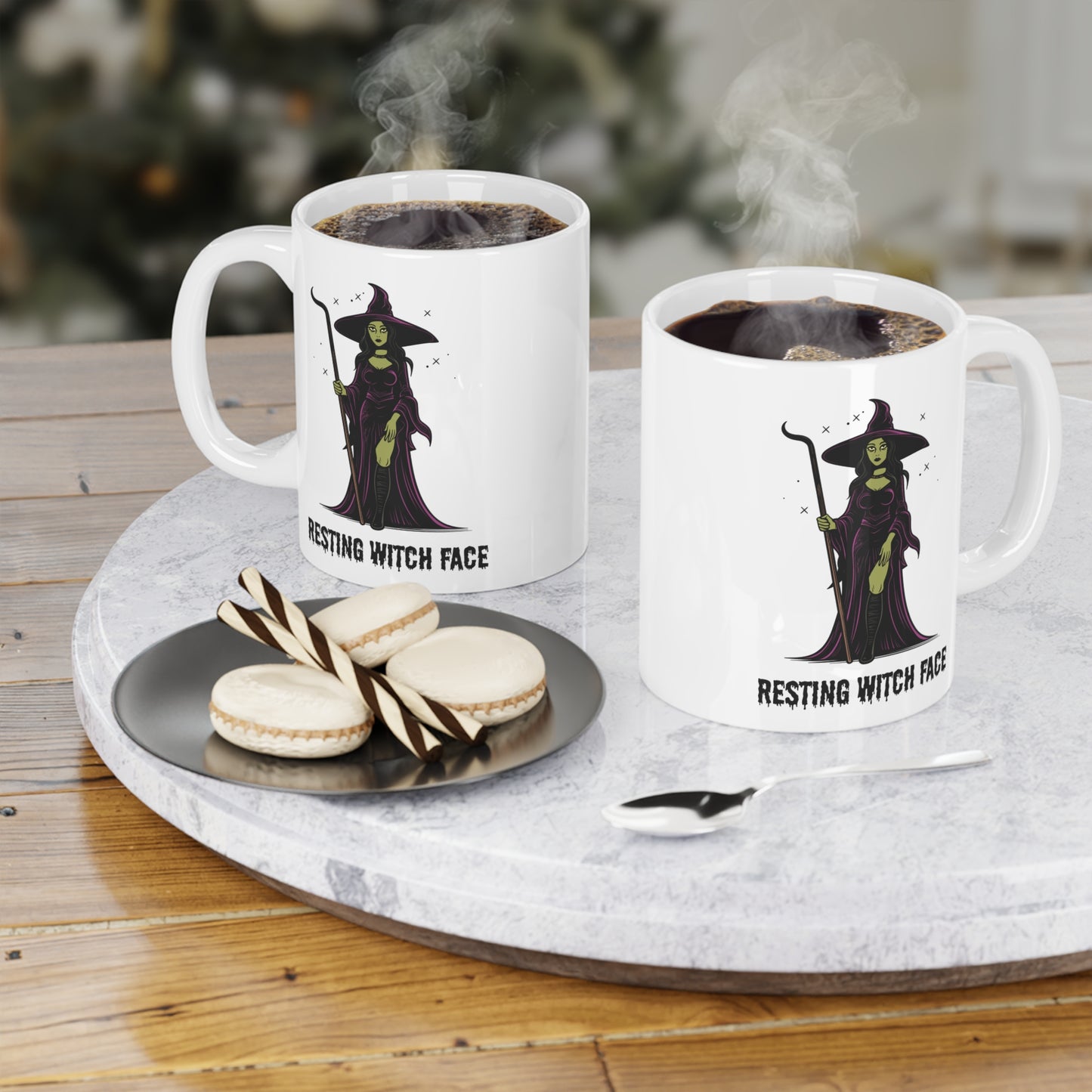 Resting witch face (1) - White Halloween Mug (CAD)