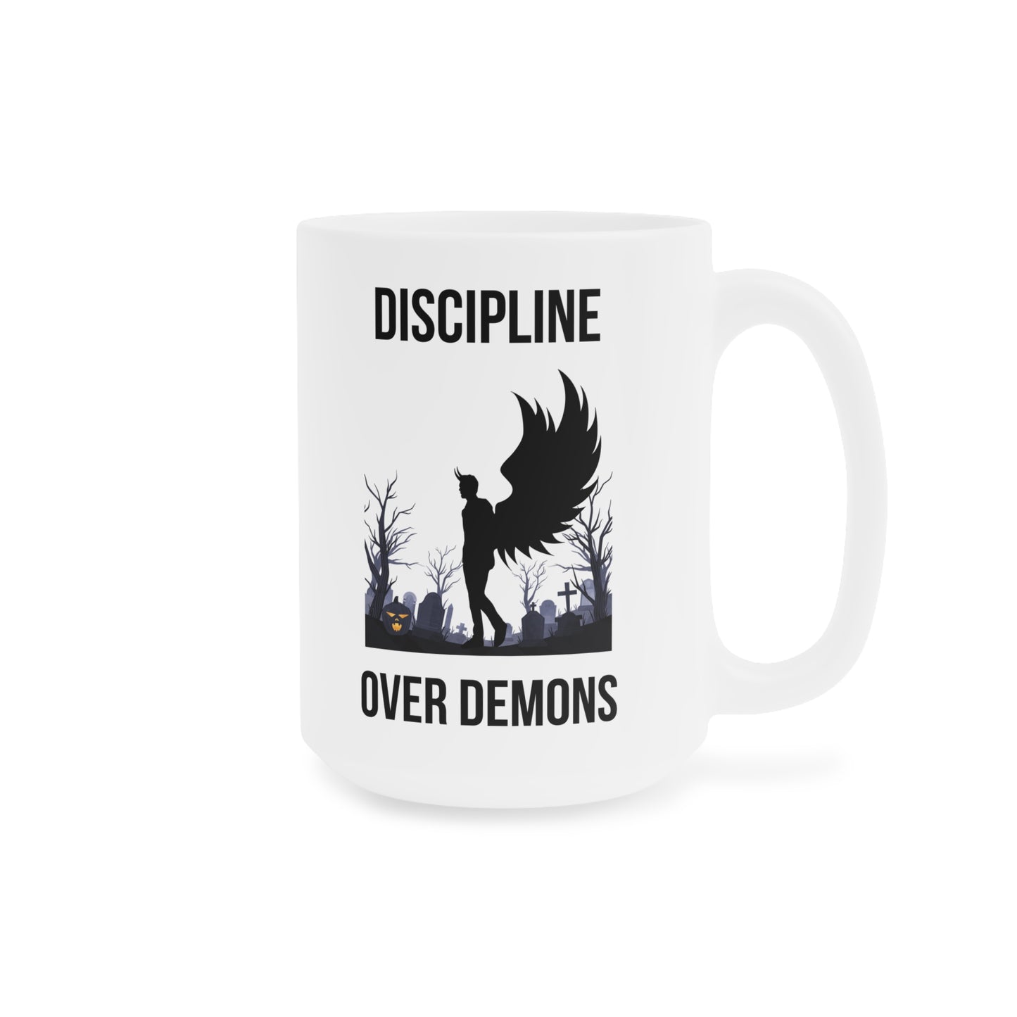 Discipline over demons (1) - White Halloween Mug (CAD)
