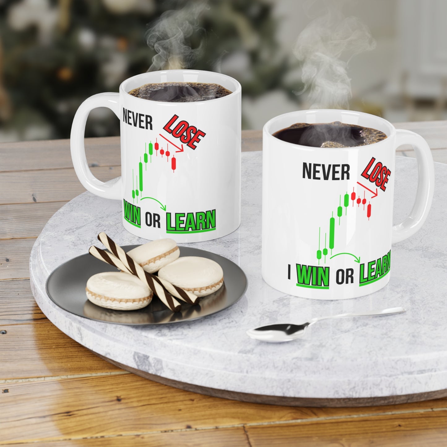 Never Lose, I Win or Learn - White Trading Mug (CAD)