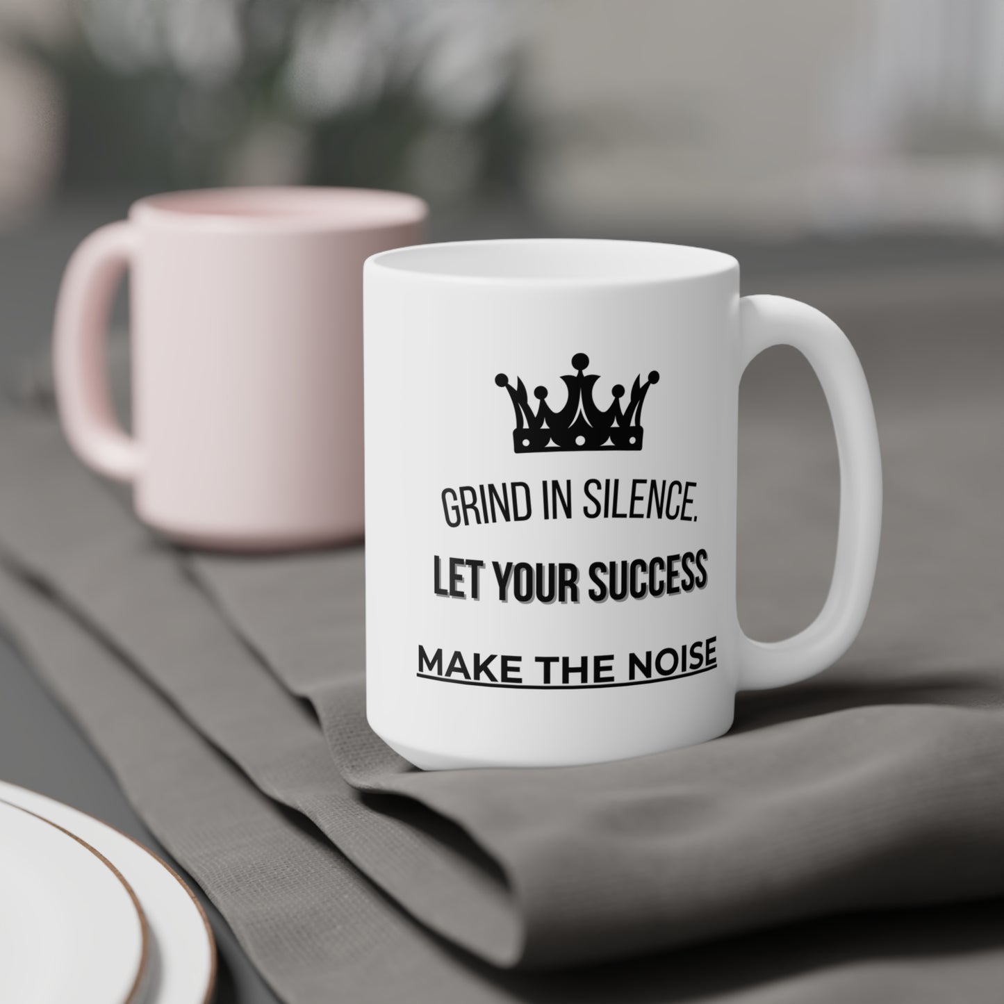 Grind Silence. Success Noise (3) - White Motivation Mug (CAD)
