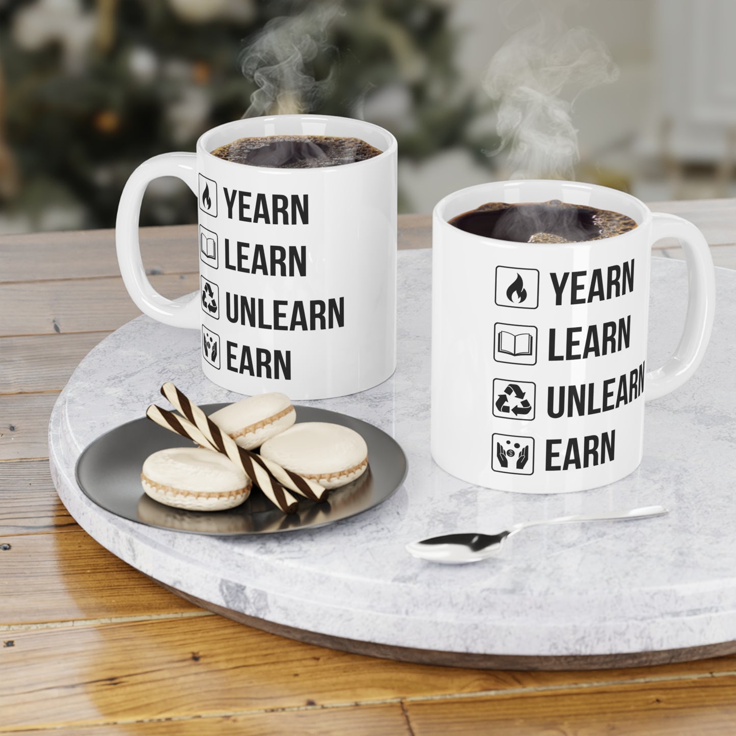 Yearn Learn Unlearn Earn (1) - White Motivation Mug (CAD)