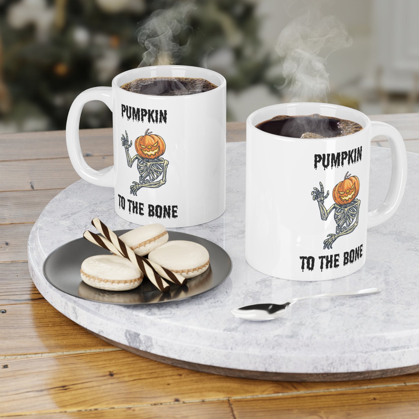 Pumpkin to the bone (1) - White Halloween Mug (CAD)