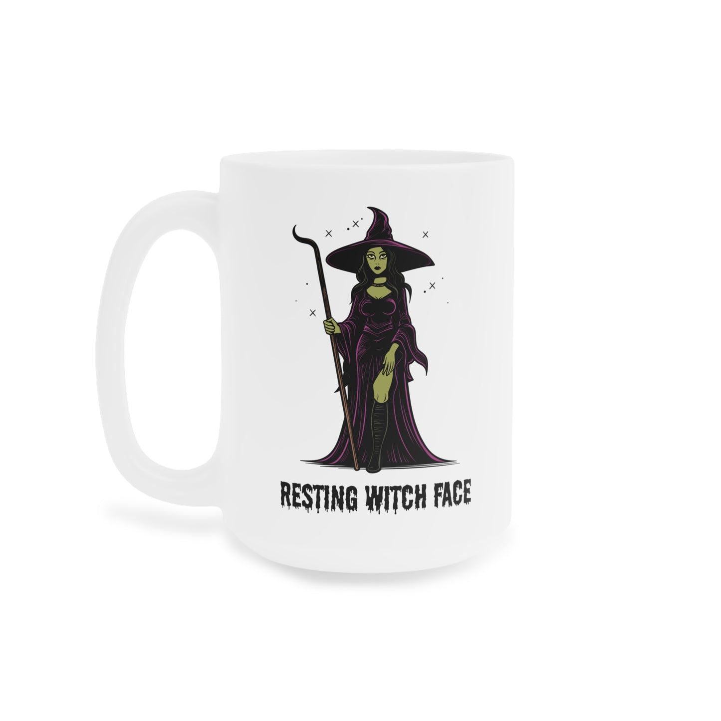 Resting witch face (1) - White Halloween Mug (CAD)