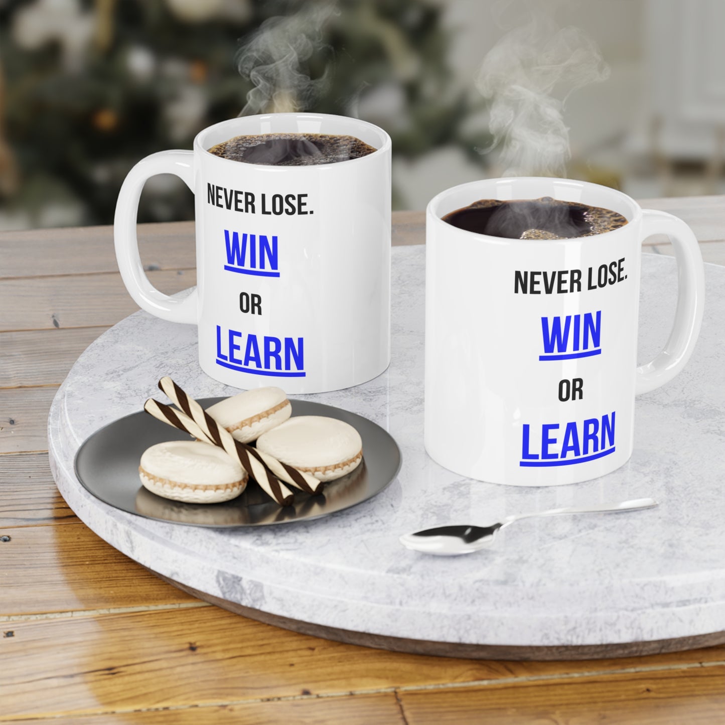 Never Lose, I Win or Learn (1) - White Motivation Mug (CAD)