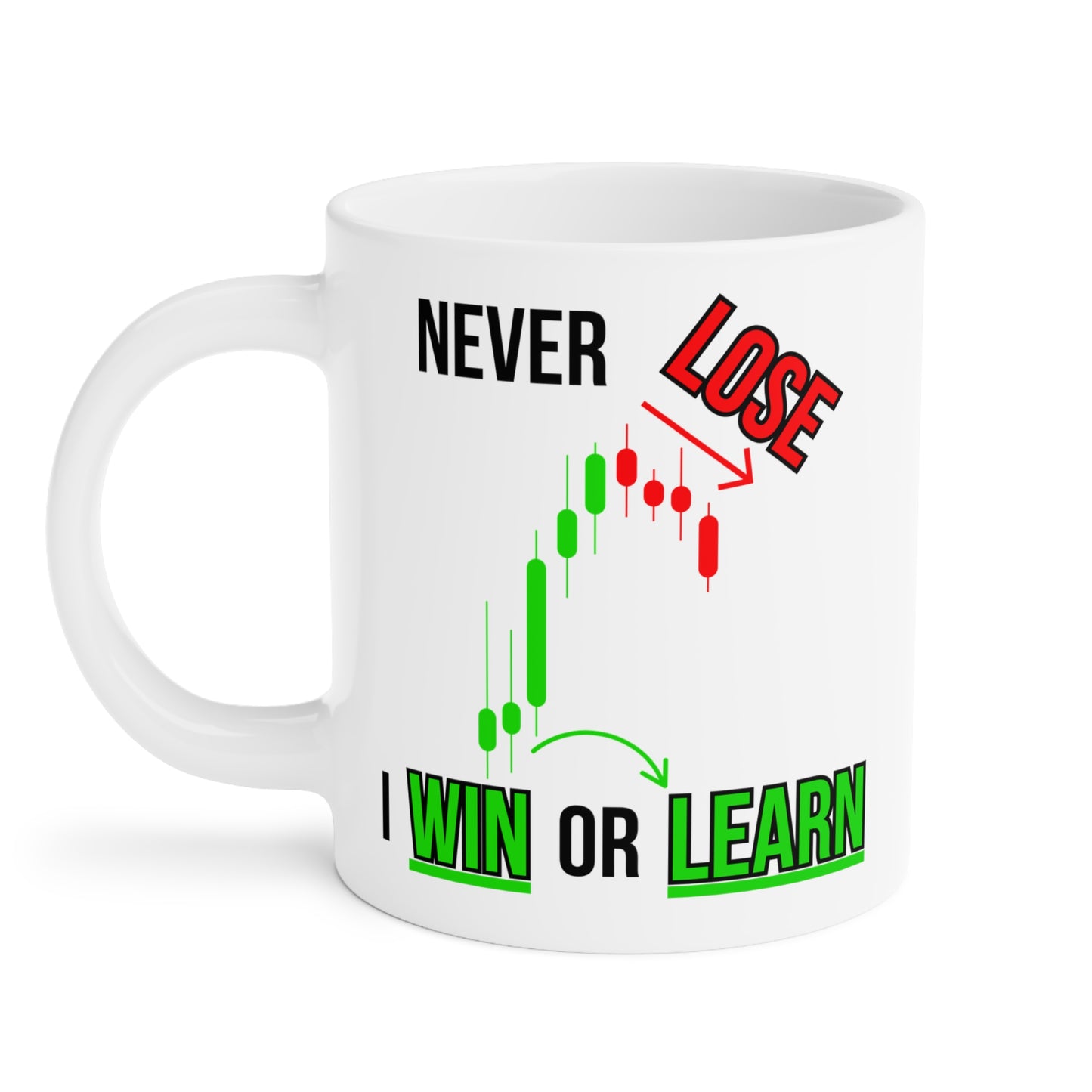 Never Lose, I Win or Learn - White Trading Mug (CAD)