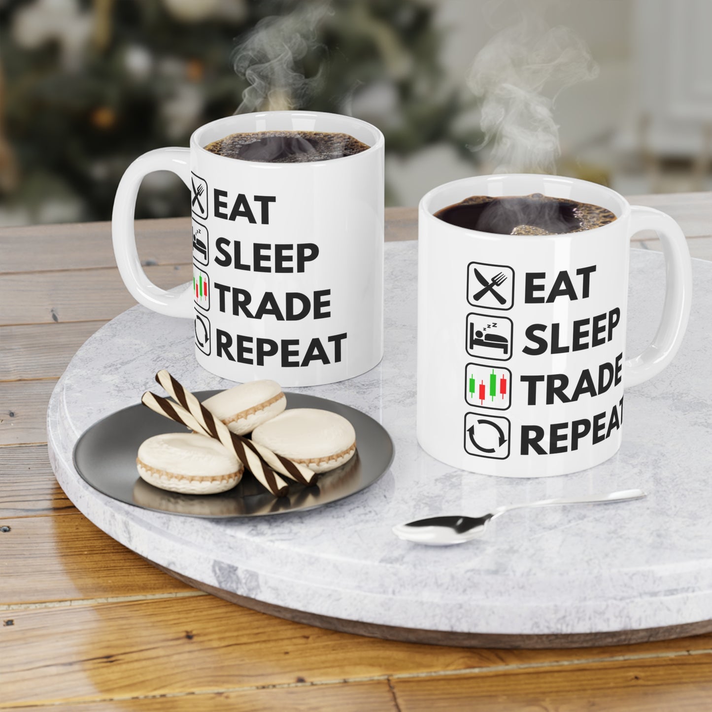 Eat Sleep Trade Repeat - White Trading Mug (CAD)