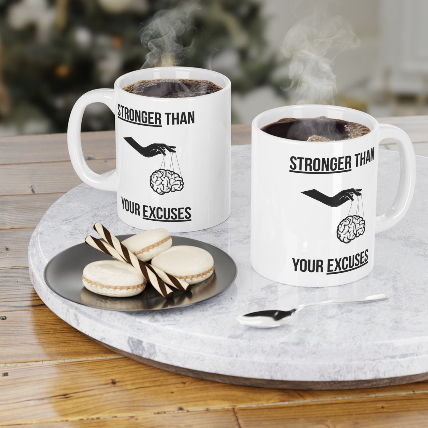 Stronger than your Excuses (5) - White Motivation Mug (CAD)