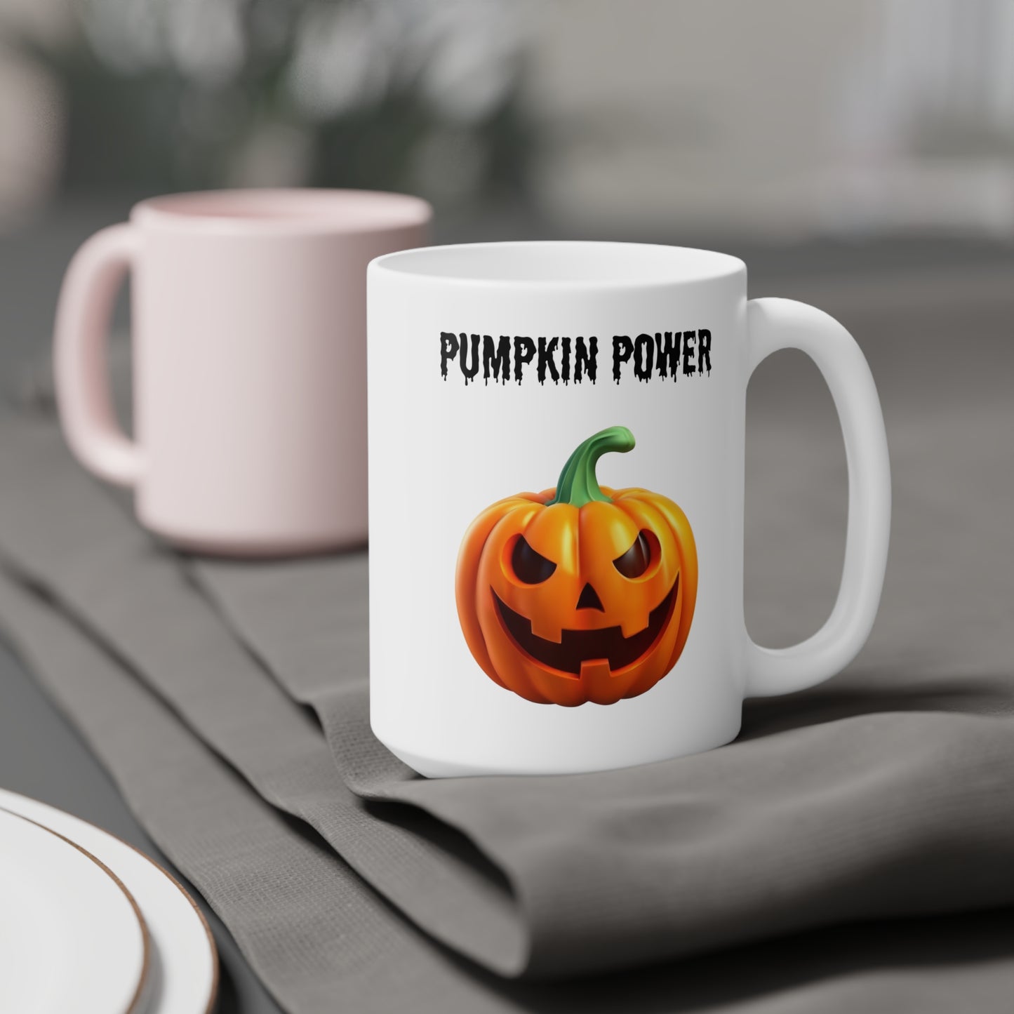 Pumpkin power (1) - White Halloween Mug (CAD)