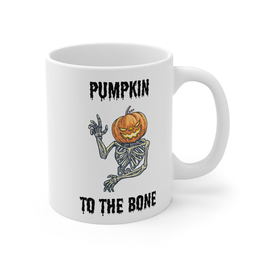 Pumpkin to the bone (1) - White Halloween Mug (CAD)