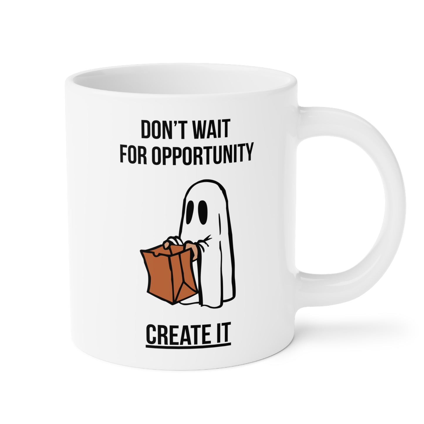 Create your opportunity - White Halloween Mug (CAD)