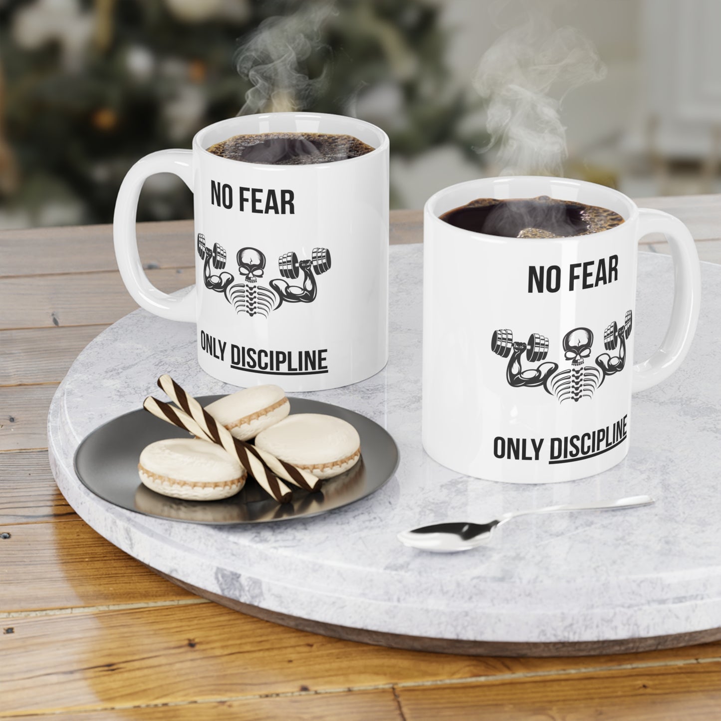 No fear, only discipline - White Halloween Mug (CAD)