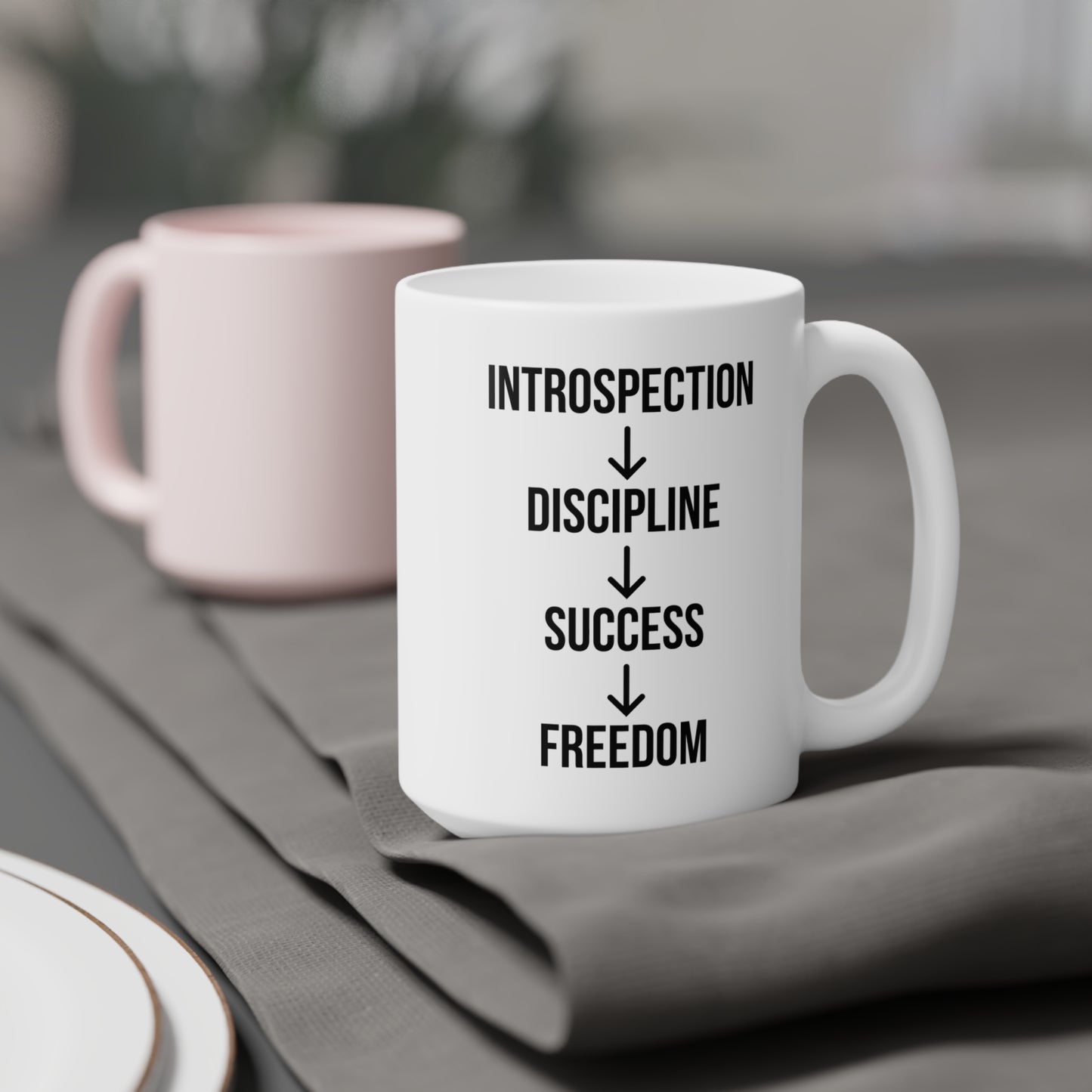 Introspection to Freedom - White Motivation Mug (CAD)