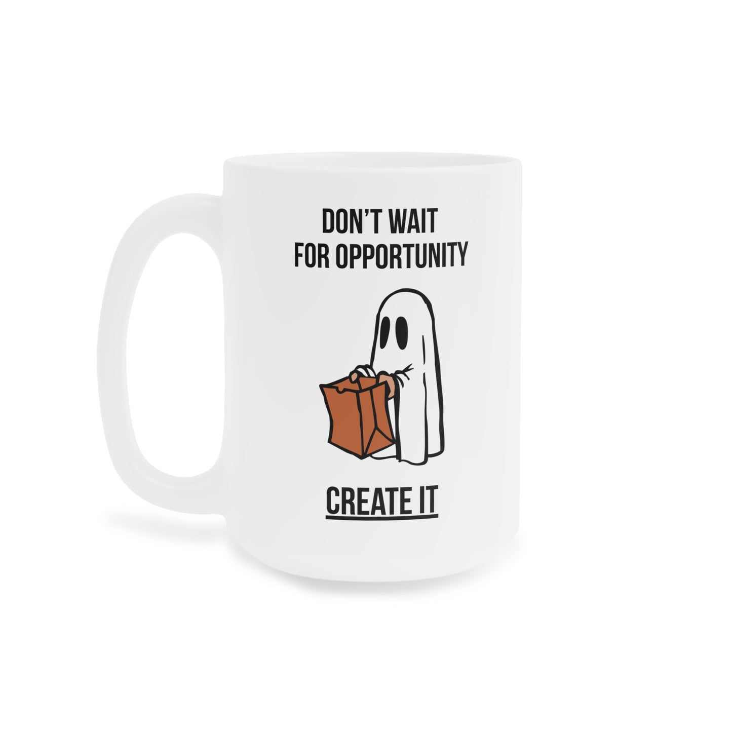 Create your opportunity - White Halloween Mug (CAD)