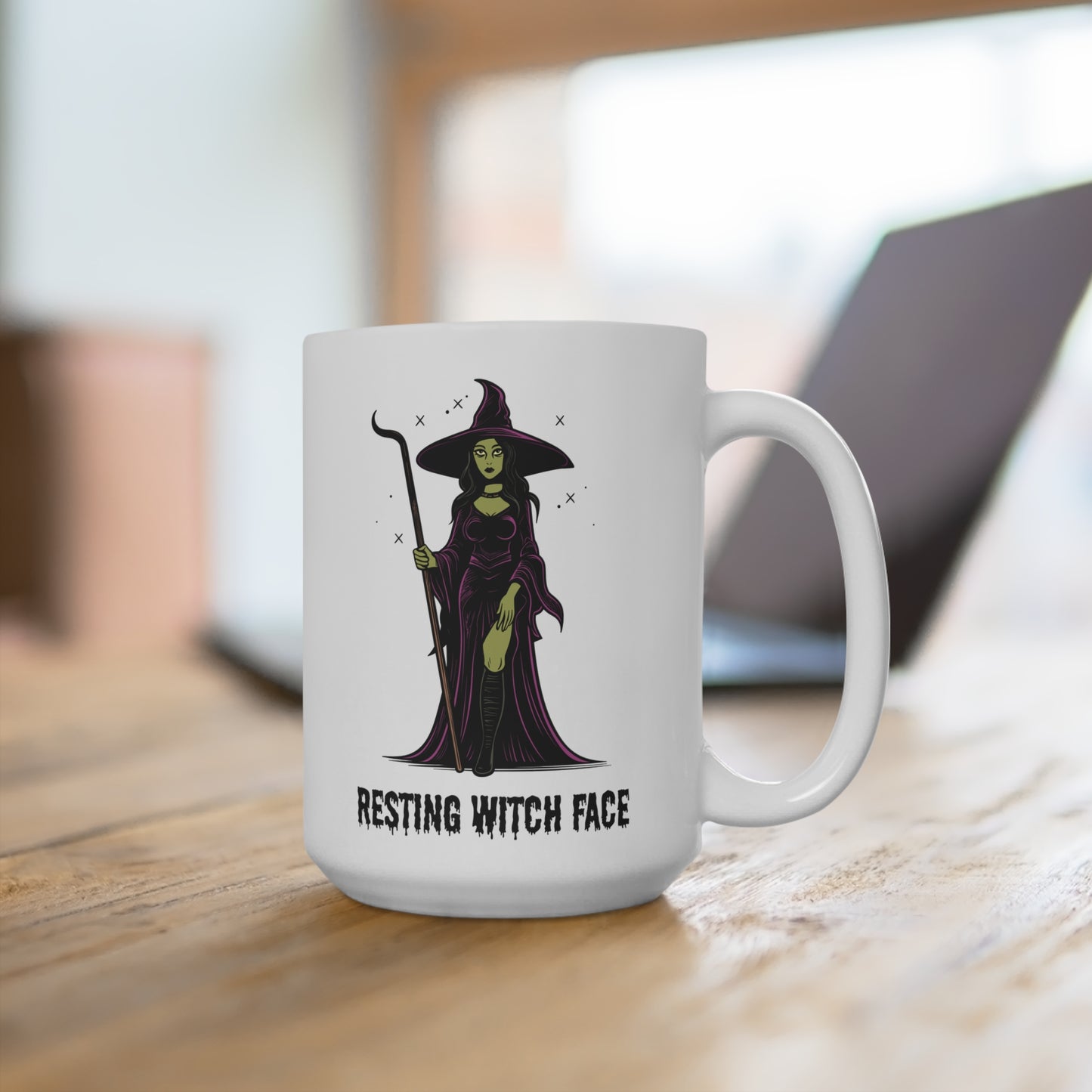 Resting witch face (1) - White Halloween Mug (CAD)