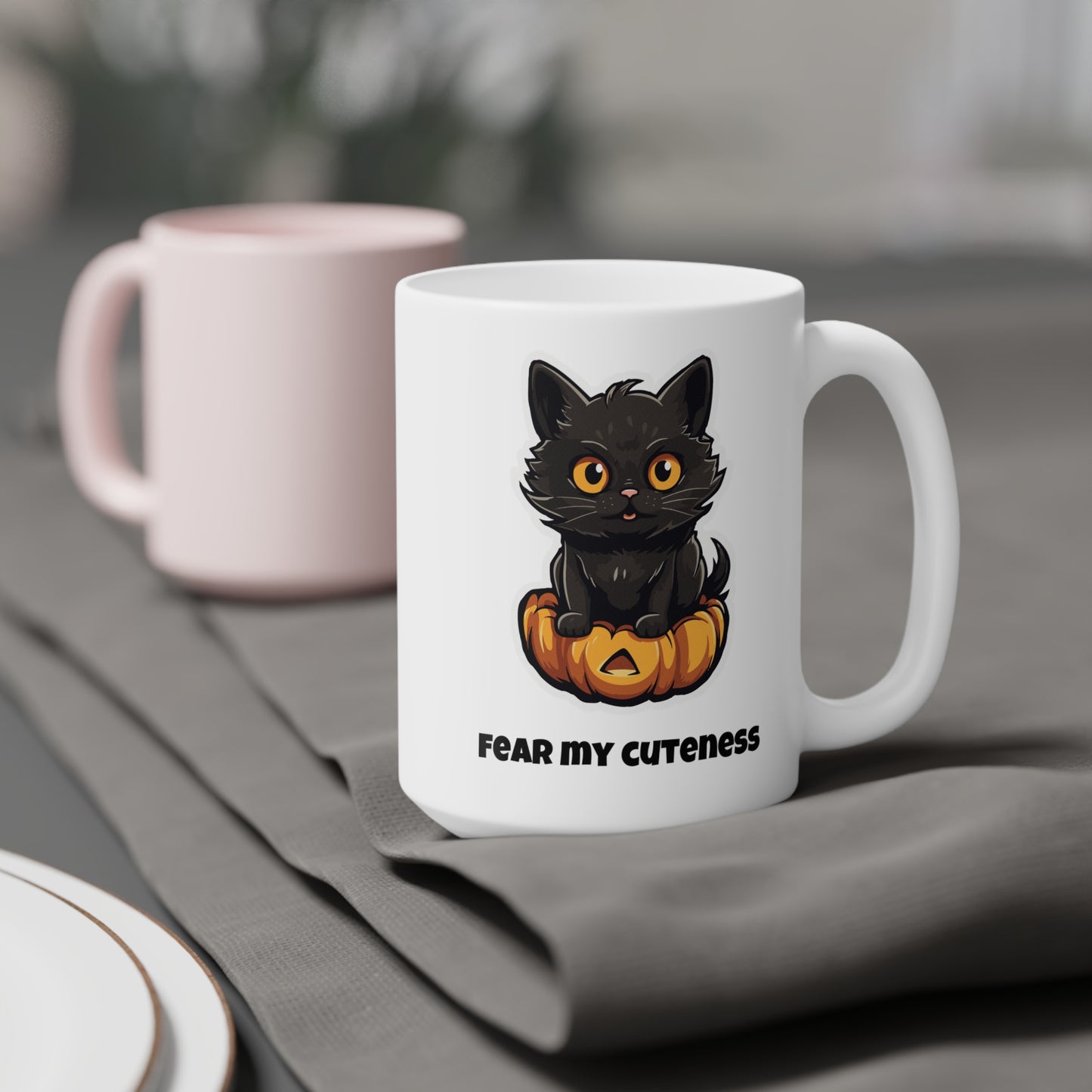Fear my cuteness (1) - White Halloween Mug (CAD)