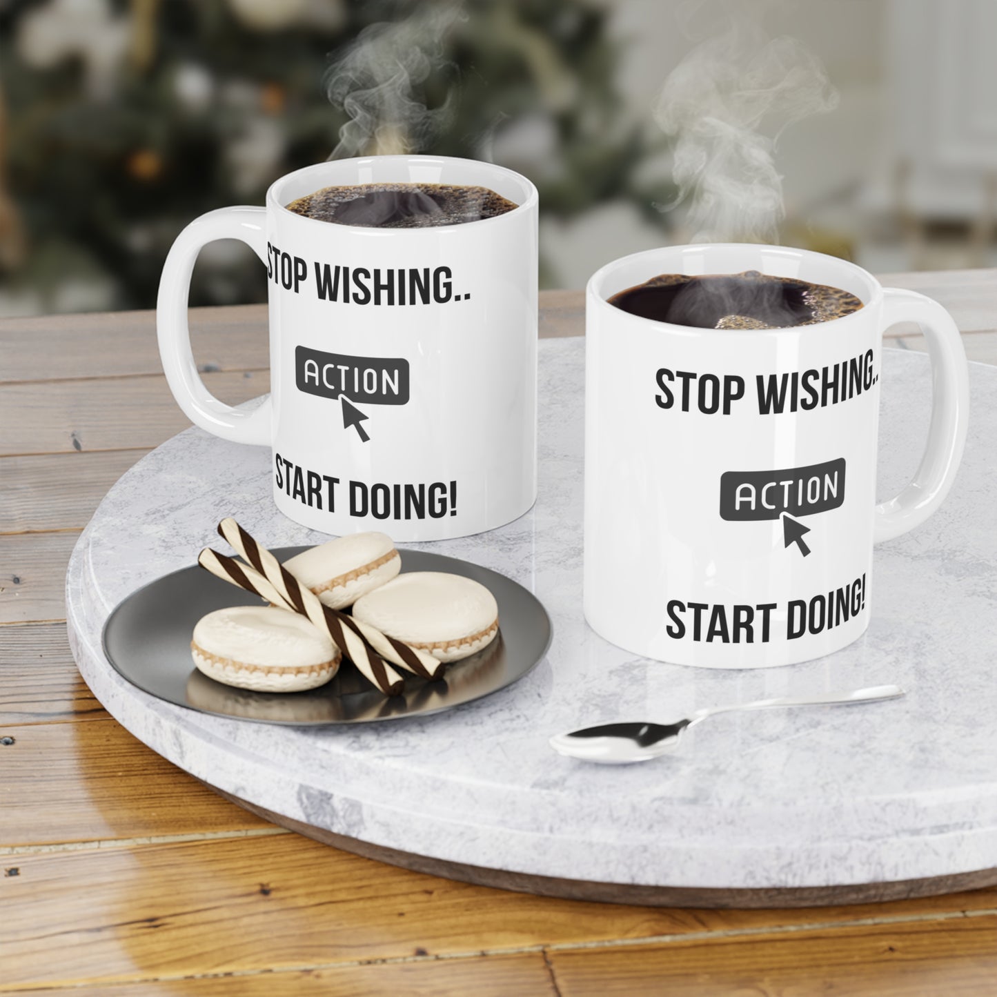Stop Wishing Start Doing (4) - White Motivation Mug (CAD)