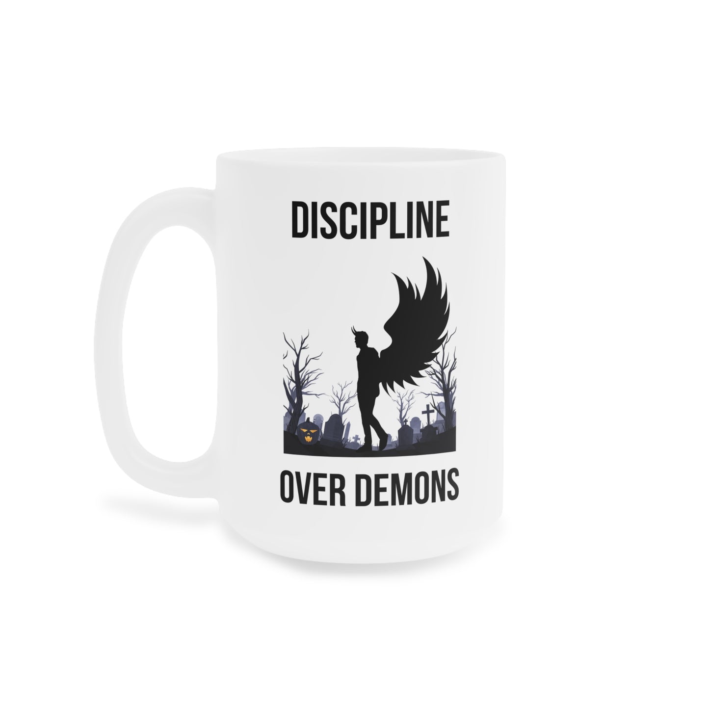 Discipline over demons (1) - White Halloween Mug (CAD)